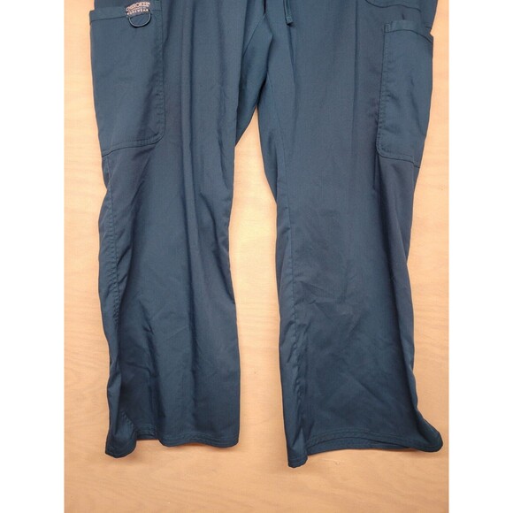 Cherokee Women's SZ XLP Scrub Pants Workwear Elastic Waist Cargo Green - Picture 2 of 7